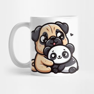 Pug and Panda Snuggles Mug